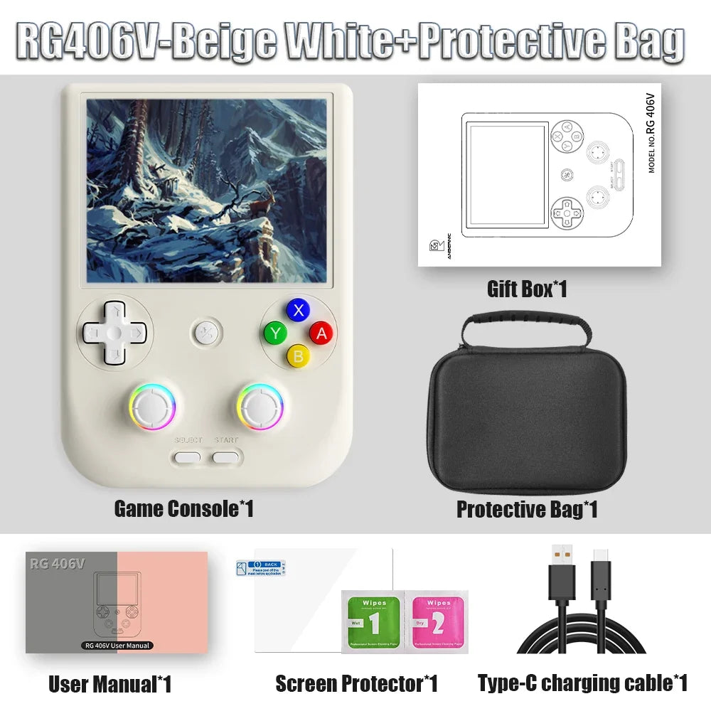ANBERNIC RG406V Handheld Game Console 4 Inch IPS Touch Android 13