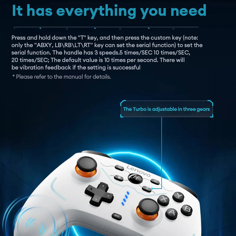 Lenovo S04 Bluetooth Gamepad Dual Vibration Hall Triggers 1000Hz