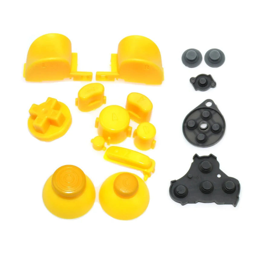 YuXi For GameCube ABXY L R Z D-Pad Button Kit Thumbstick Cap & Conductive Rubber Replacement for NGC Controller