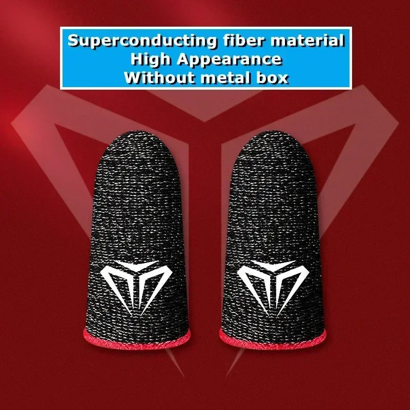 1/2 Pairs Mobile PUBG Game Silver Fiber Fingertip Gloves Sweatproof Anti-slip Touch Screen Gaming Breathable Finger Sleeve Cover