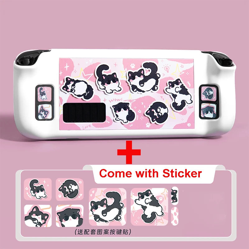Steam Deck/OLED Magic Milk Cat Hard PC Case, Non-Slip Cover
