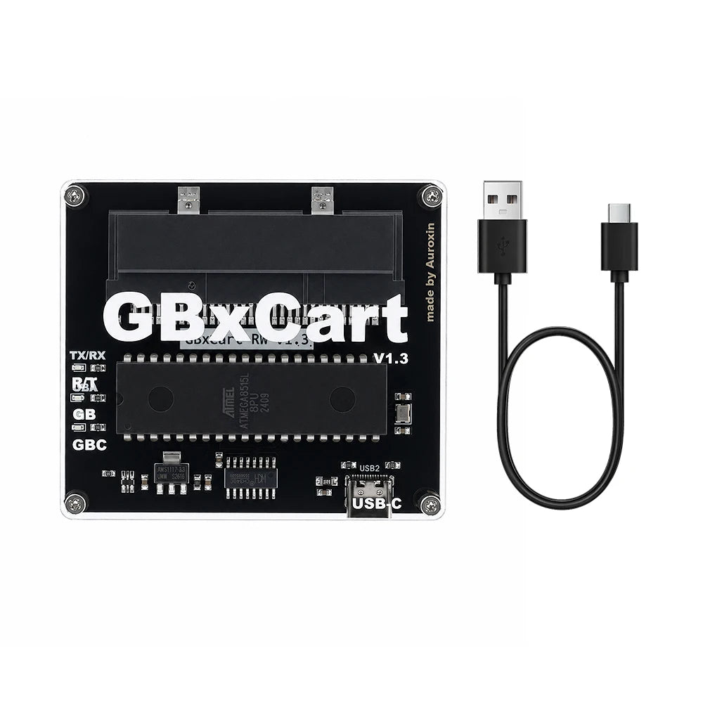 Auroxin GBxCart RW V1.3 USB Game Cartridge Reader Writer for Game Boy GBC GBA ROM Backup Save Restore Flash Cart Programmer