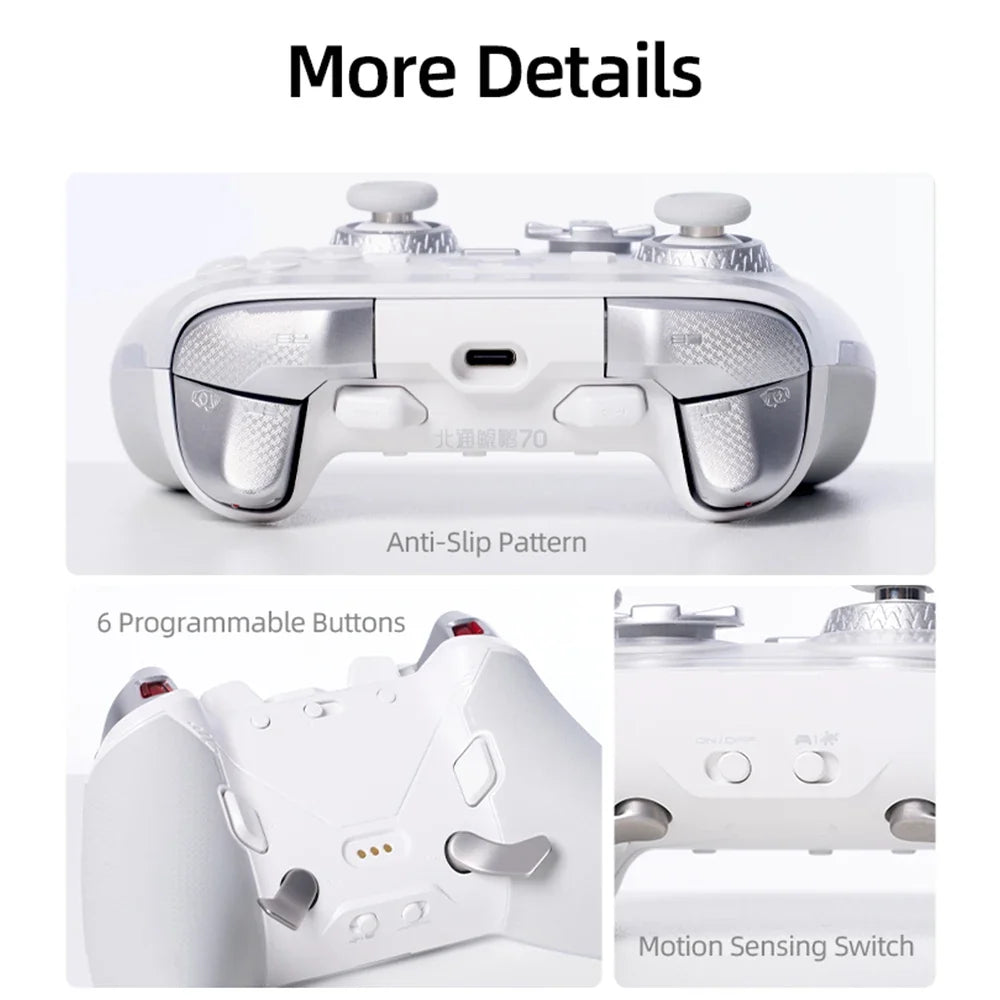 BEITONG KP70 Haptic Feedback Wireless Game Controller, Dual Auto-Sense Trigger, 6 Back Paddlesfor PC/Switch/iOS/Android/Steam