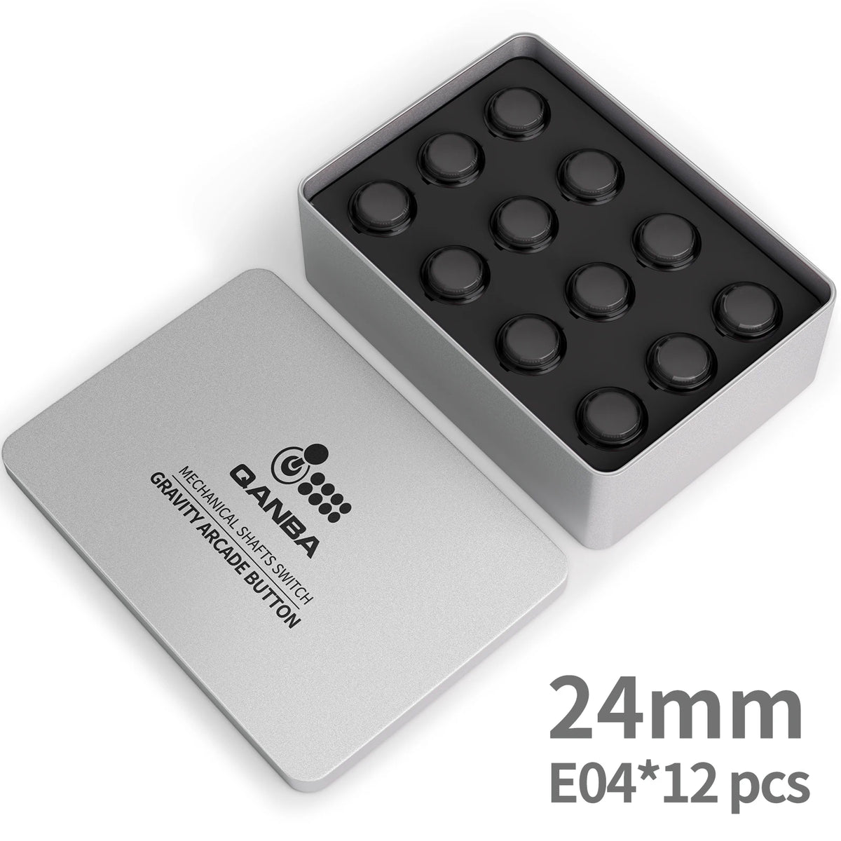 QANBA Gravity KS Arcade Buttons Mechanical Shafts Silent Pushbutton 30mm 24mm Snap-In Arcade Sticks DIY Parts (Boxed）