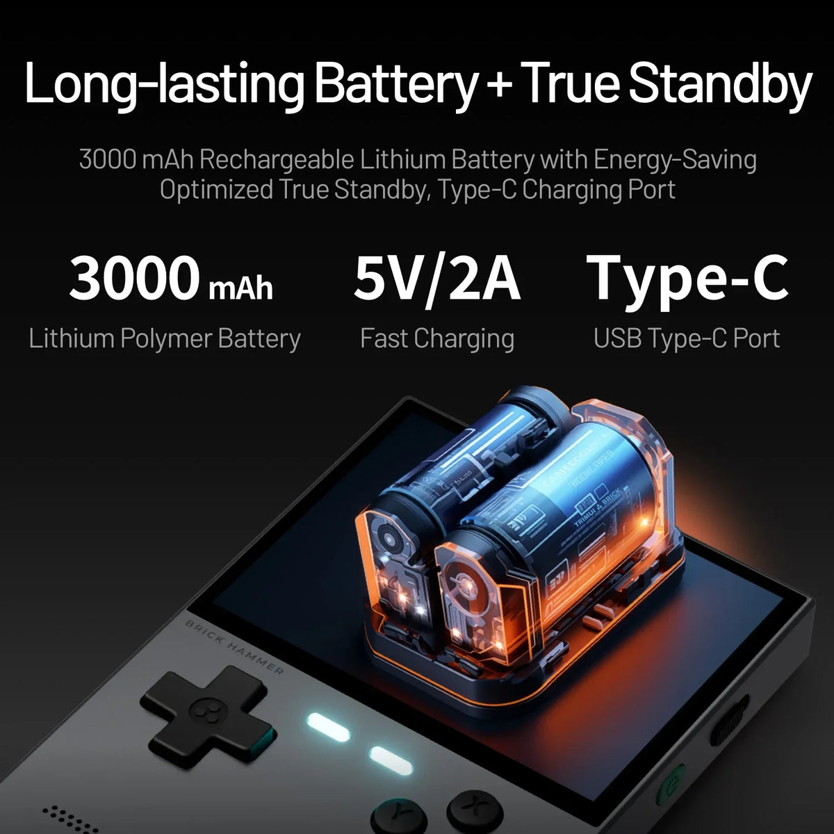 Trimui Brick Hammer 3.2 Inch IPS Retro Handheld, Metal Body