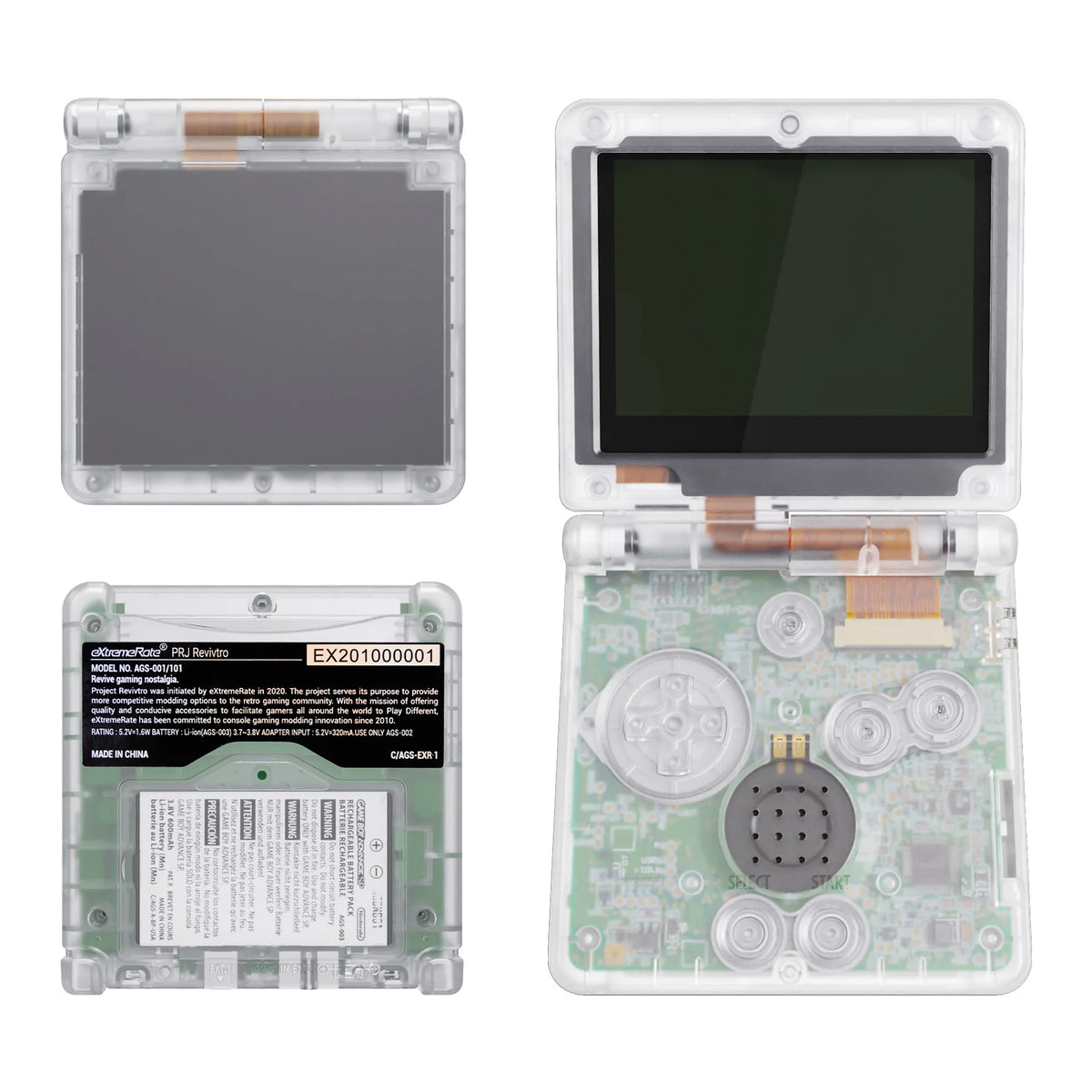 eXtremeRate IPS Ready GBA SP Clear Shell for IPS & Standard LCD