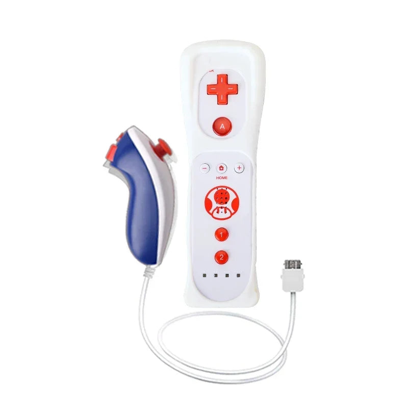 2 in 1 For Nintendo Wii Controller Set Optional Motion Plus Joystick Wireless Remote Gamepad with Silicone Case Video Game