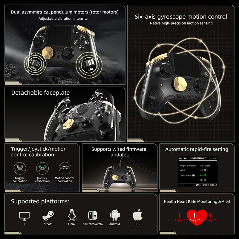 Anbernic RG G01 Hall Effect Wireless Controller for PC & Switch