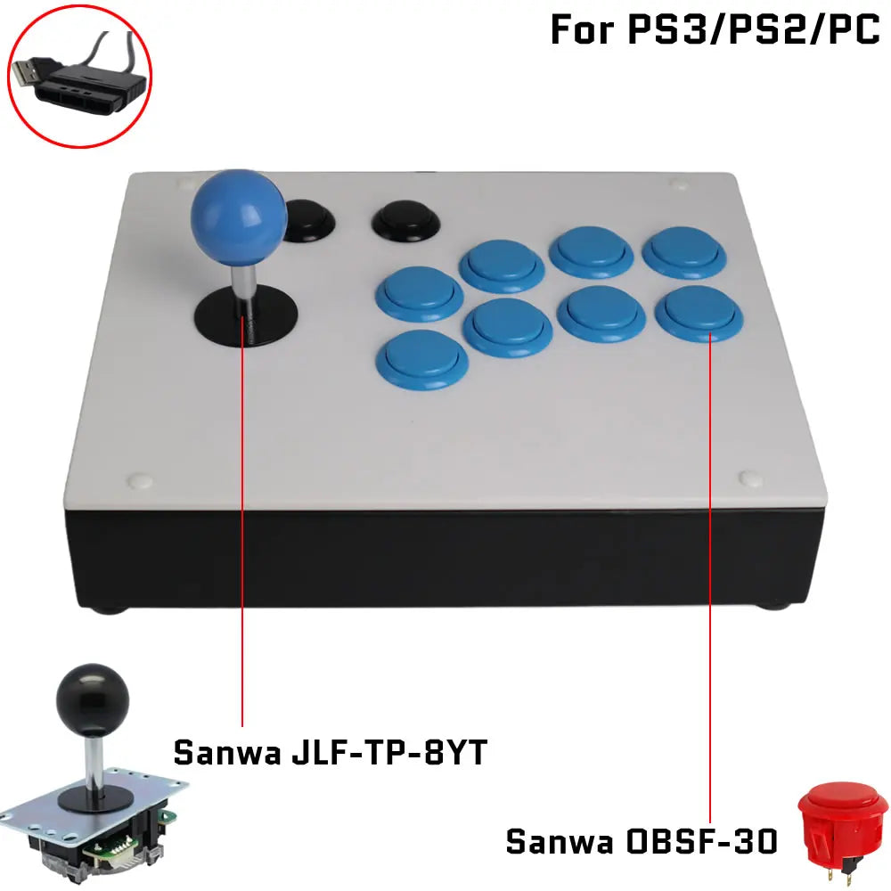 FightBox R4 Arcade Fight Stick with Sanwa Joystick for PS3/PS2/PC
