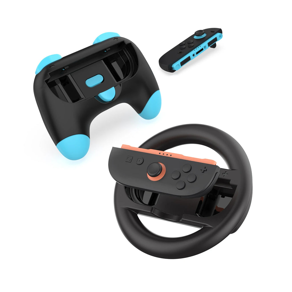 DOBE Nintendo Switch 2 Joy-Con Grip & Steering Wheel Kit, 4PCS