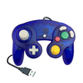 Transparent USB Wired NGC Gamepad Joystick, Clear Blue & Red