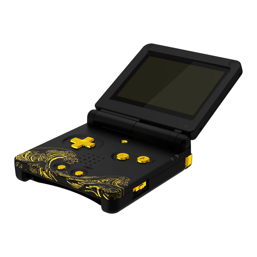 eXtremeRate GBA SP Shell - Golden Great Wave Off Kanagawa, Black
