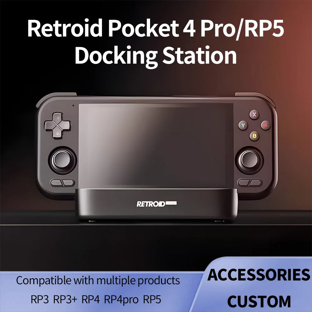 Retroid Pocket 5 Docking Station For Retroid Pocket 4 Pro / RP5 Game Console Dock Accessories Custom