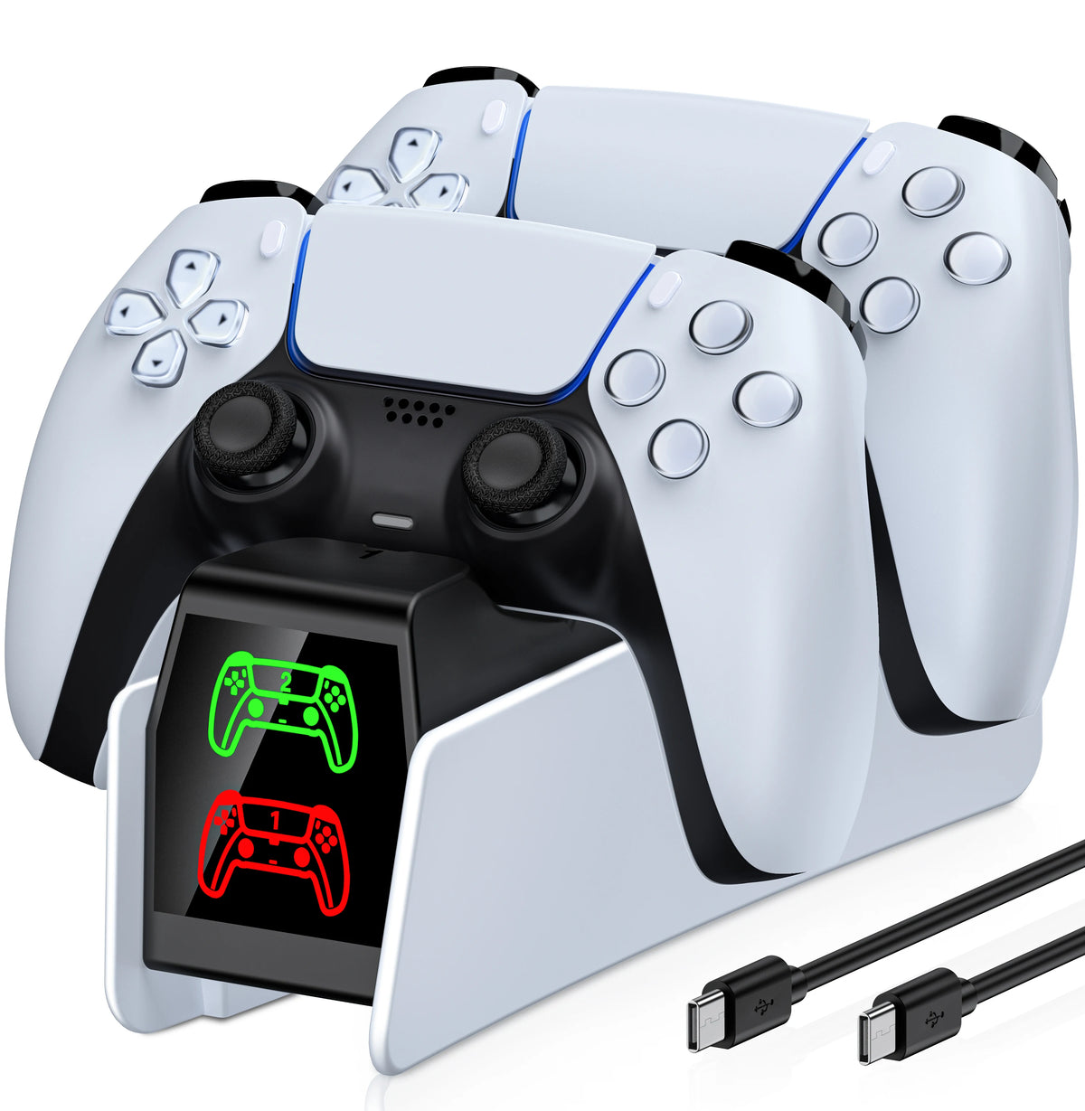 DinoFire PS5 FC400/FC304 Dual Charging Station, Type-C RGB