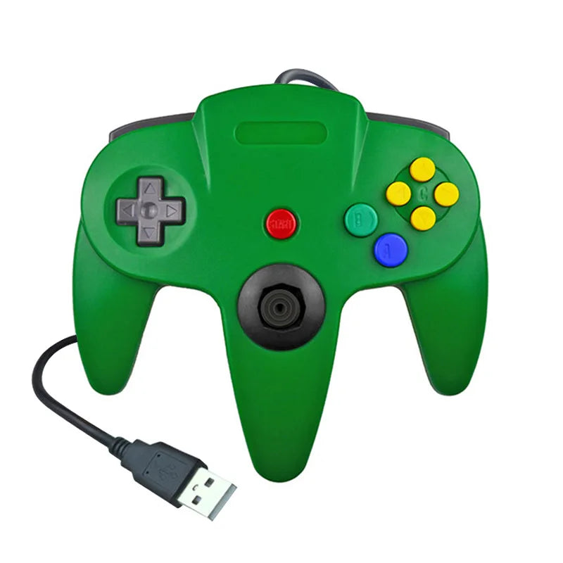 Wired USB Game Controller N64 Shape Gamepad Classic N64 Style Joystick for PC Computer Retro Video Game Playing Plug and Play