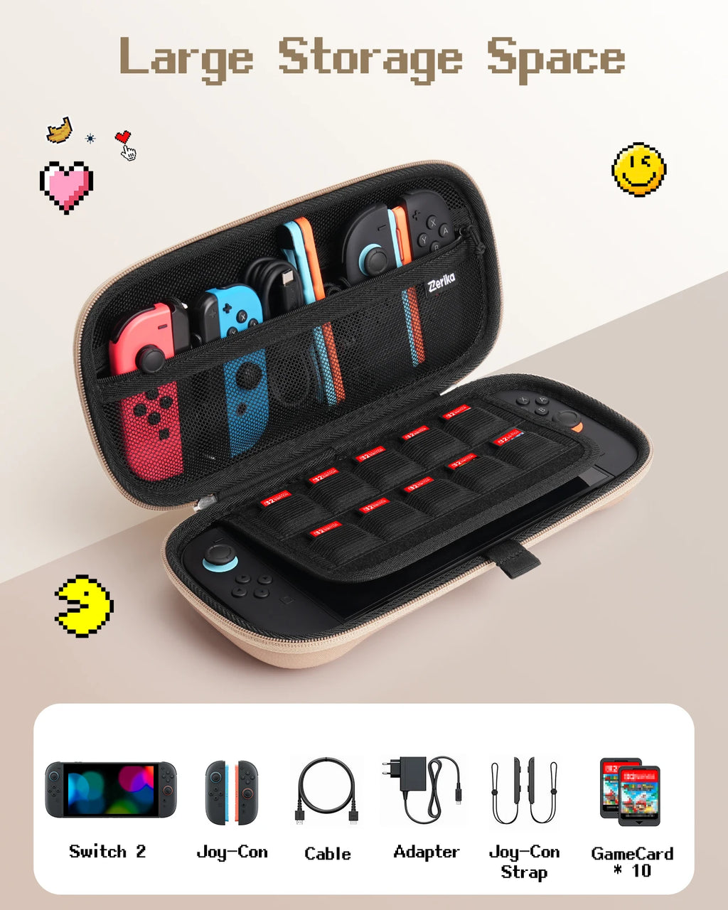 Yinke Case for Nintendo Switch 2, 10 Game Card Slots