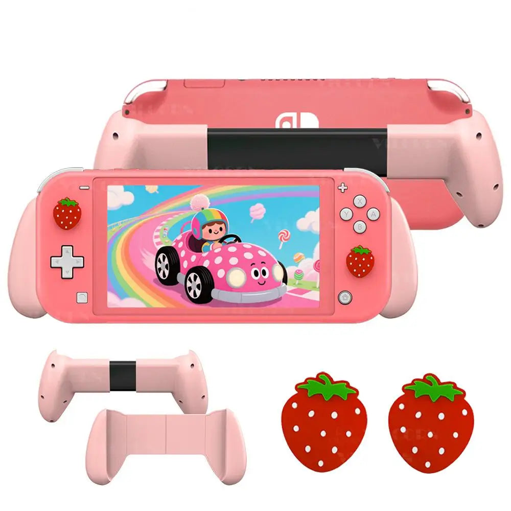 Stretchable Hand Grip For Switch 1/Oled/Lite Handheld Bracket Console Protective Case Stand Holder with 2 Thumbstick Grip Caps