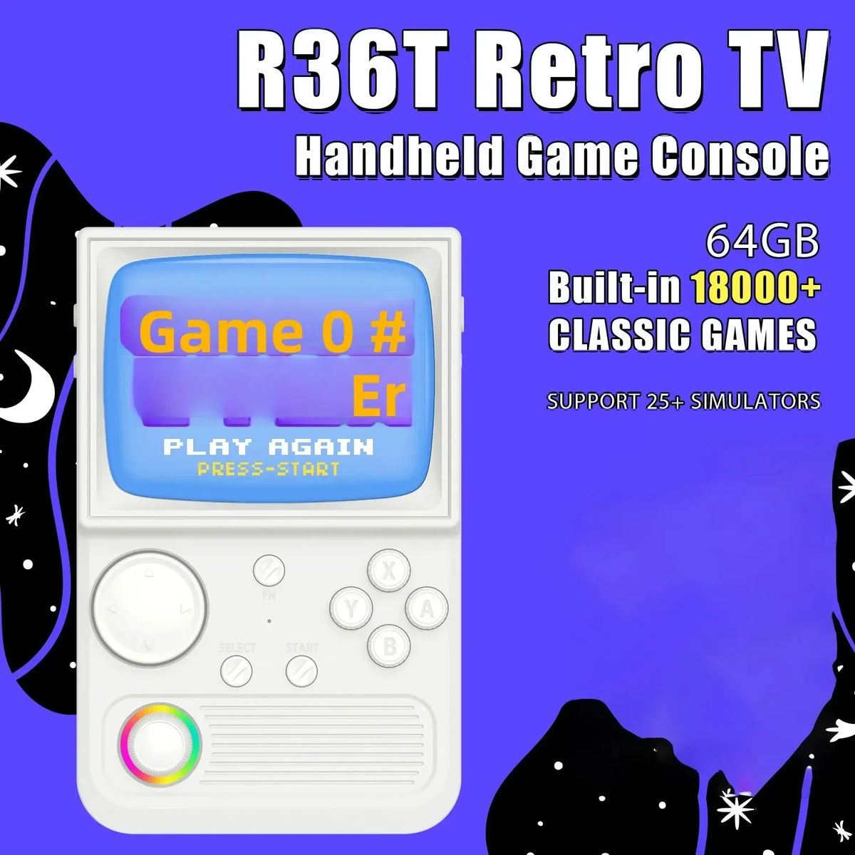 R36T Retro Handheld Console, 3.5 Inch IPS, 18000+ Classic Games