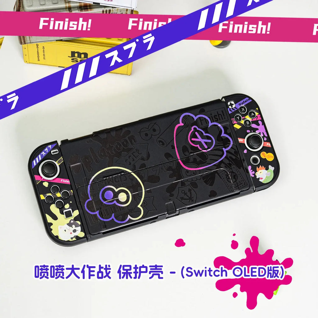 Anime Splatoon Transparent Case for Nintendo Switch 2 OLED NS Split Joy-Con Controller Cases Dock Cover Game Console Accessories