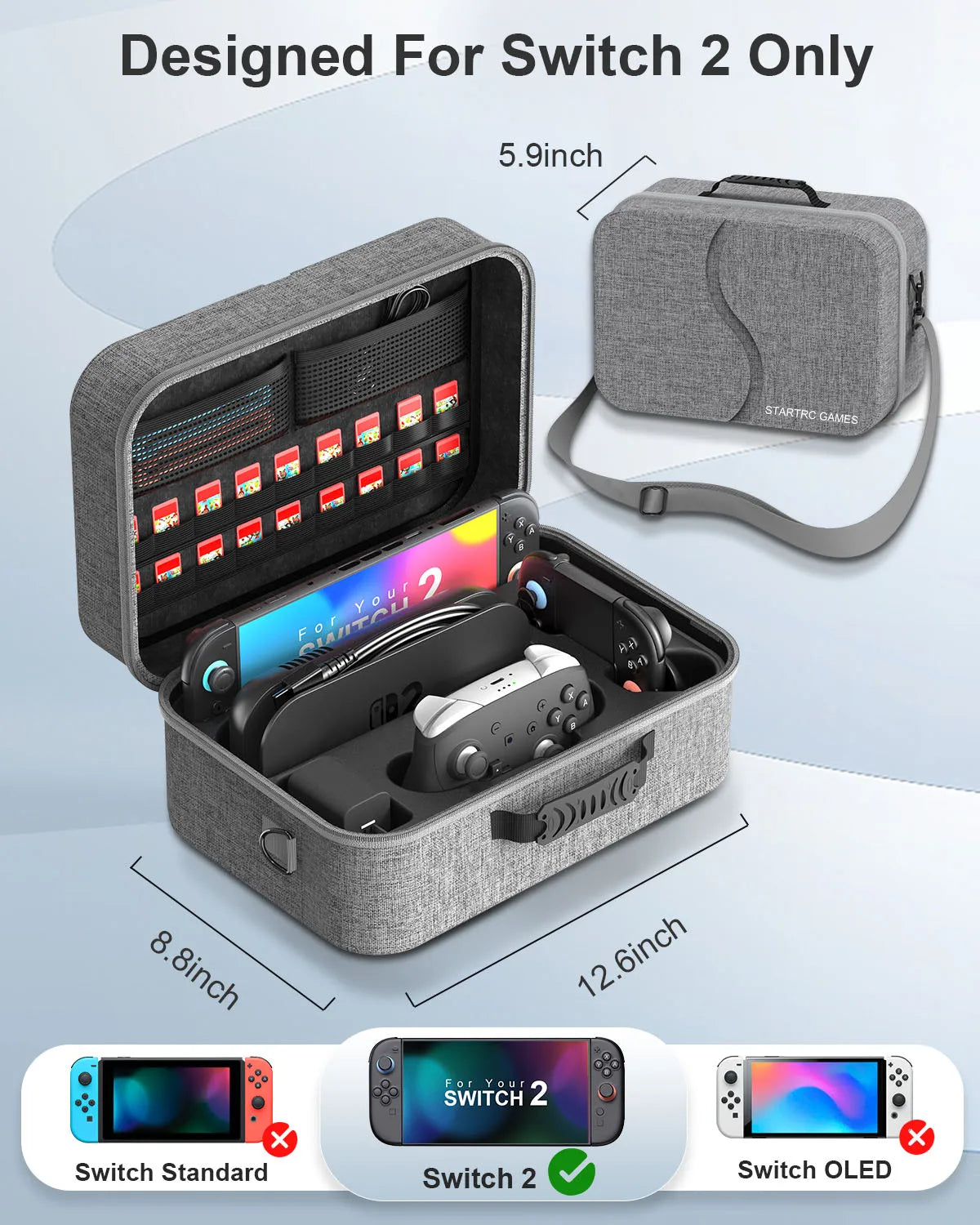 STARTRC Case for Nintendo Switch 2, Pro Controller, 18 Cards