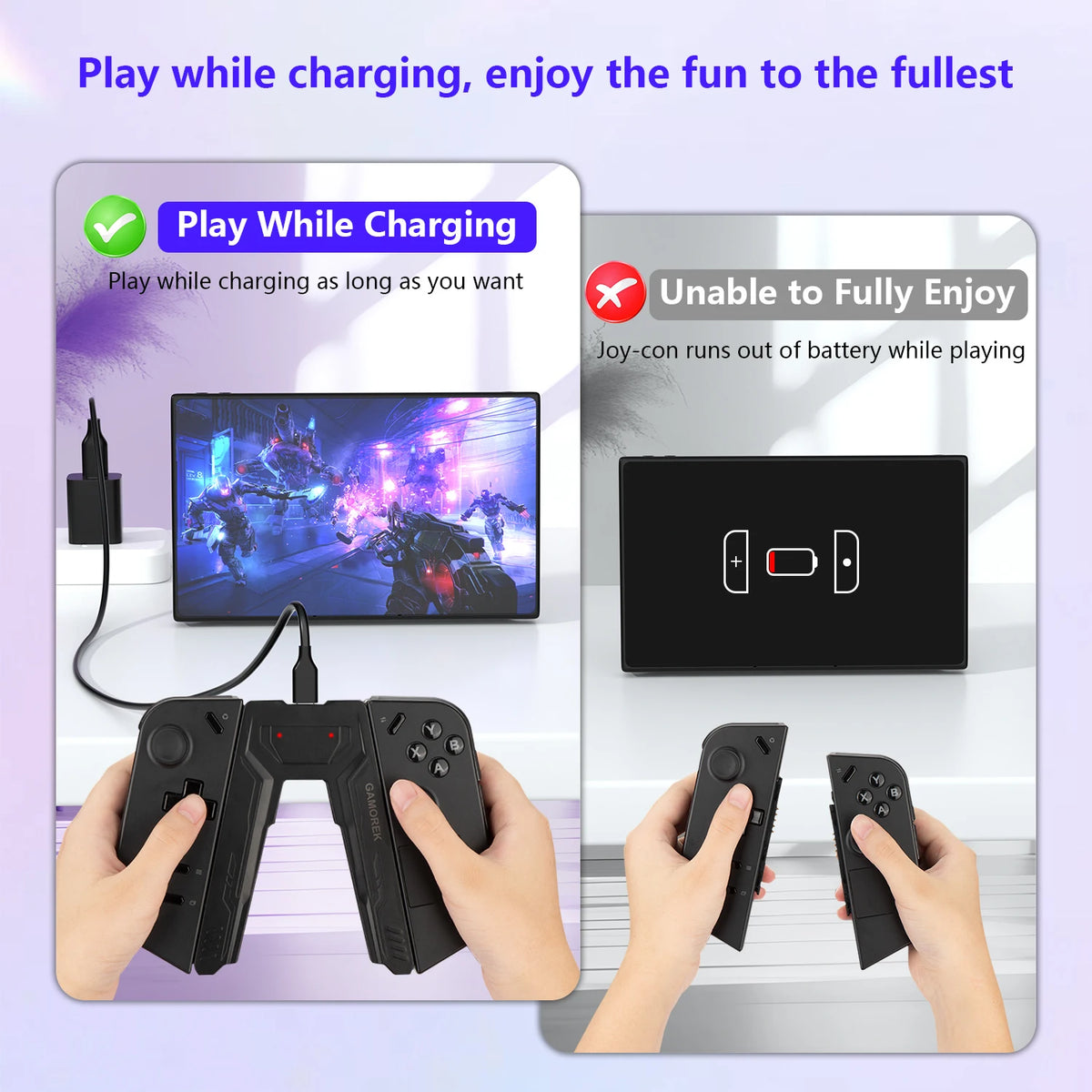 Legion Go Controller Connector with USB-C Charging Grip, RGeek