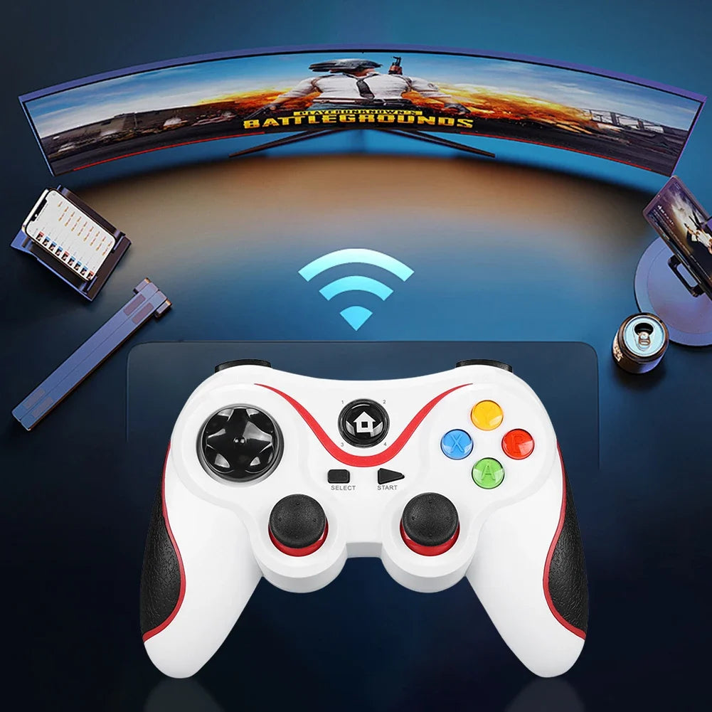 V8 2.4G Wireless Game Controller, Dual Vibration, PC/PS3/Switch