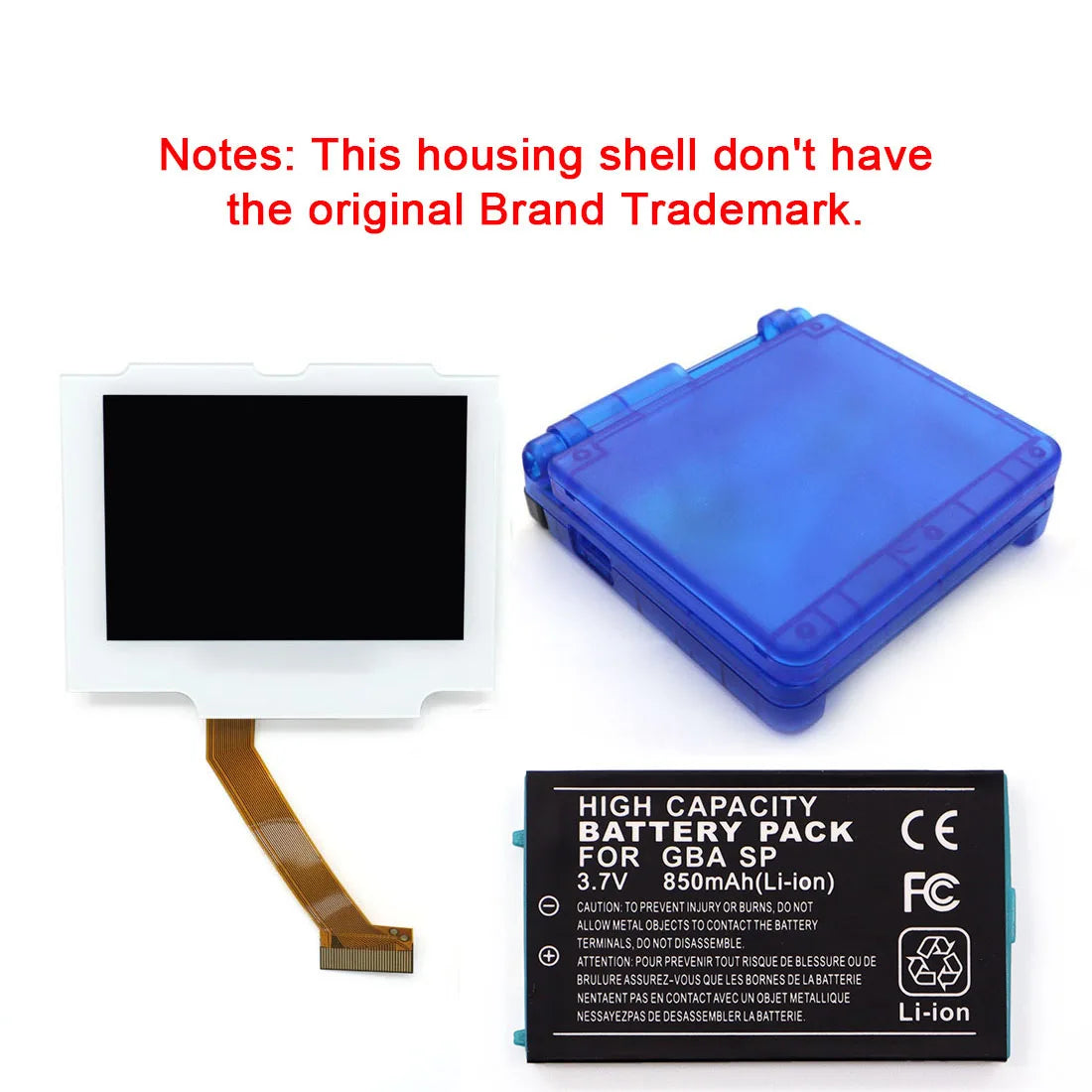 GBA SP V5 3.0 Inch IPS Screen Kit with 3.7V Rechargeable Pack