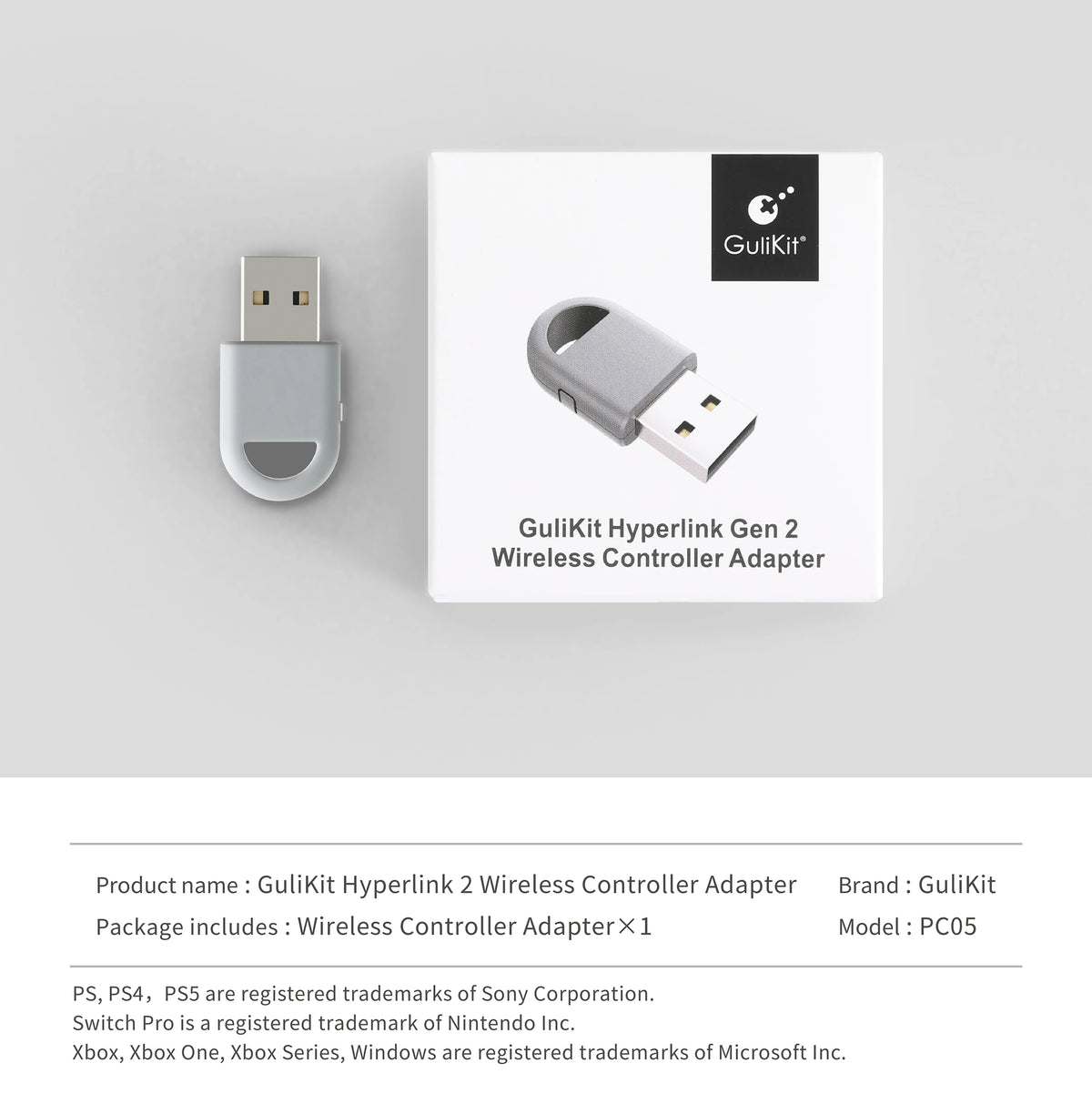 GuliKit Hyperlink 2 Adapter for PS5 Controller, Switch, PC