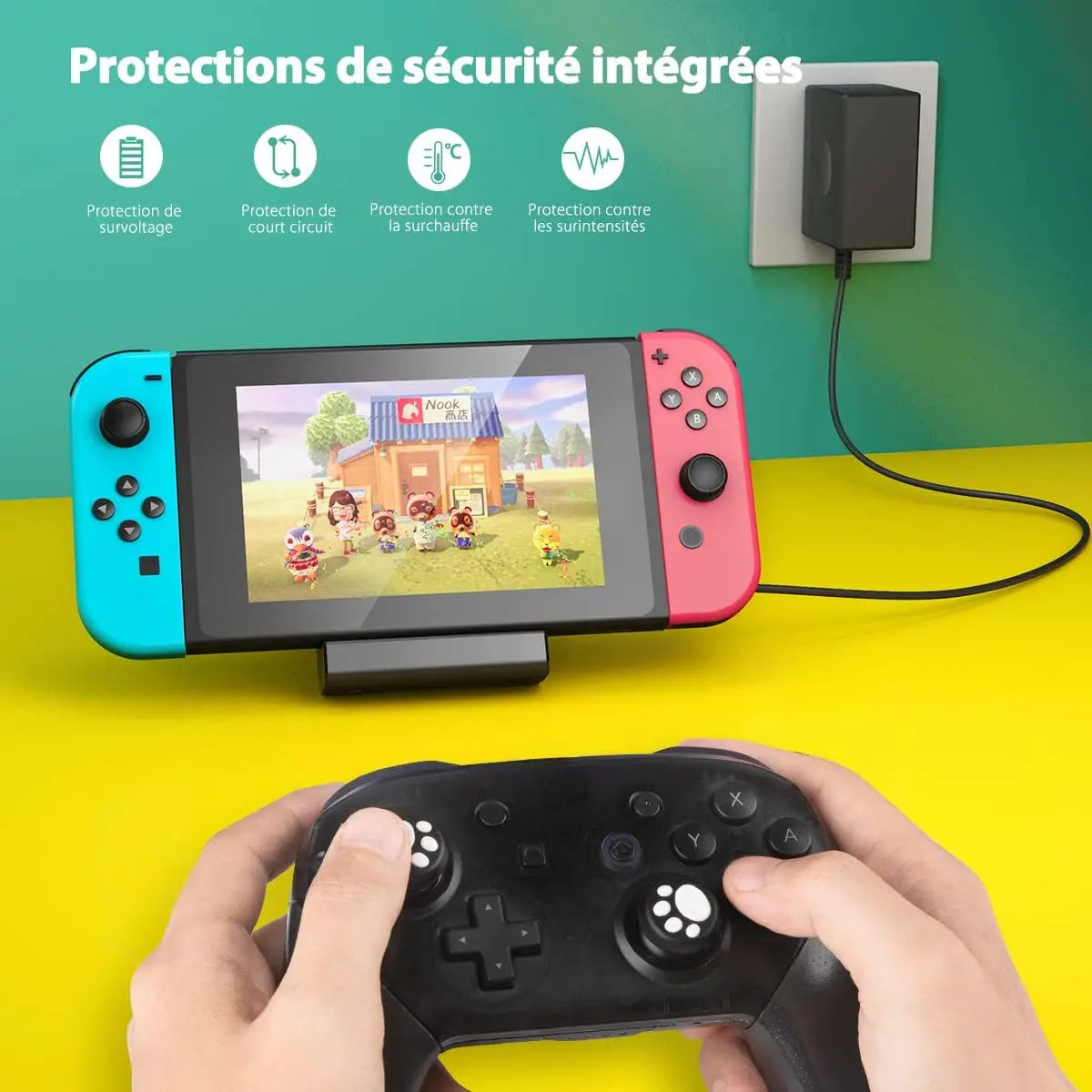 Dual USB Play Stand Dock for Switch Lite, 4 USB Ports