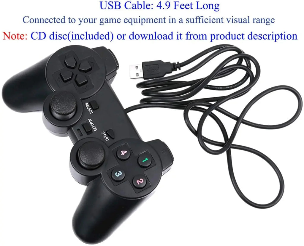 Wired Gamepad Controller for Joystick for Playstation 2 Vibration Shock Joypad Wired USB PC Control WinXP/Win7/Win8/Win10 For PC