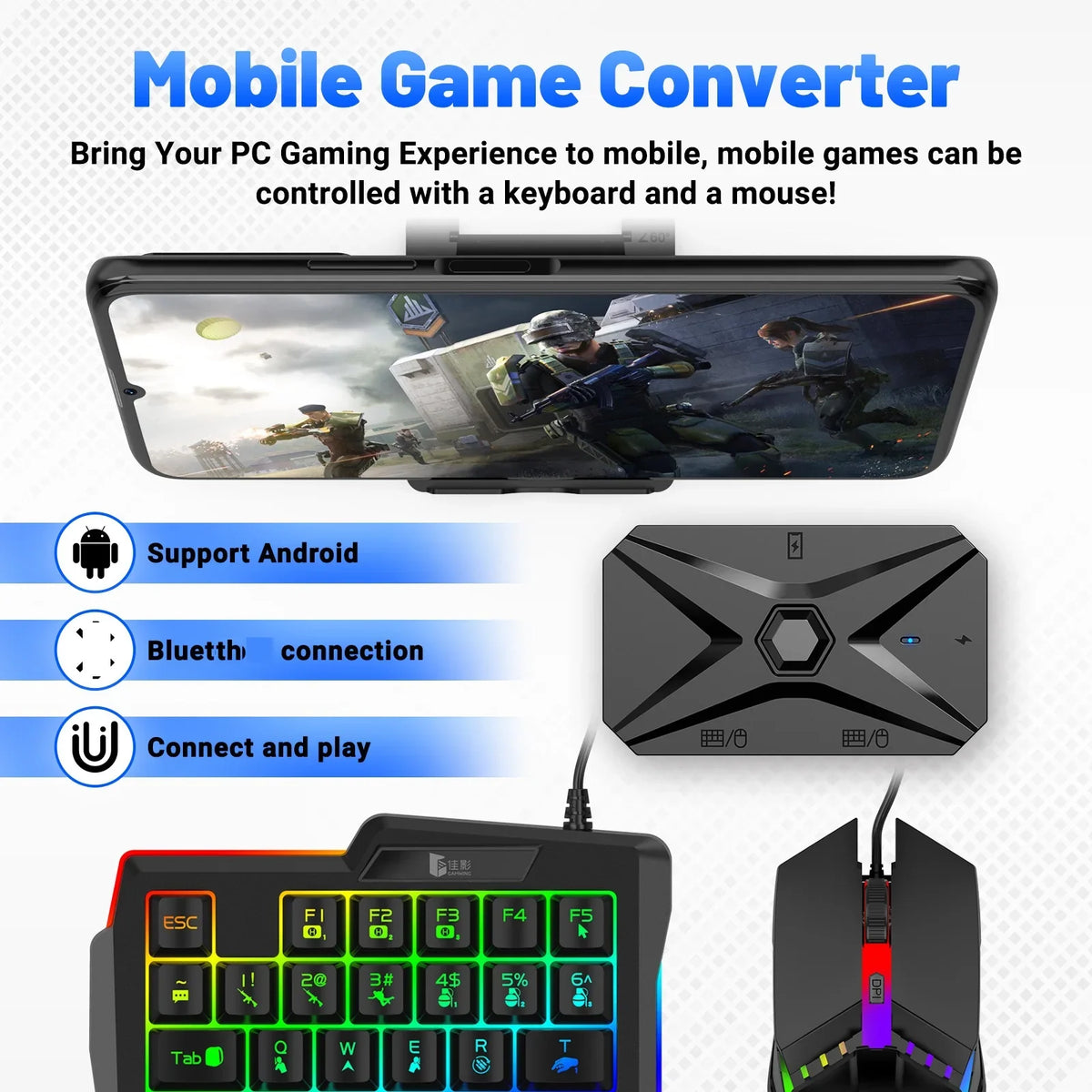 M1 Pro+ Mobile Phone Keyboard & Mouse Mapper for Android PUBG