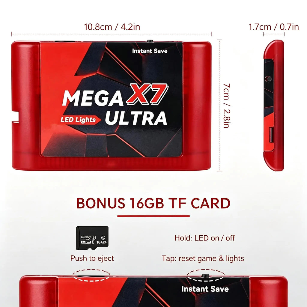 Mega X7 Ultra Flash Cartridge for Sega Genesis / Mega Drive