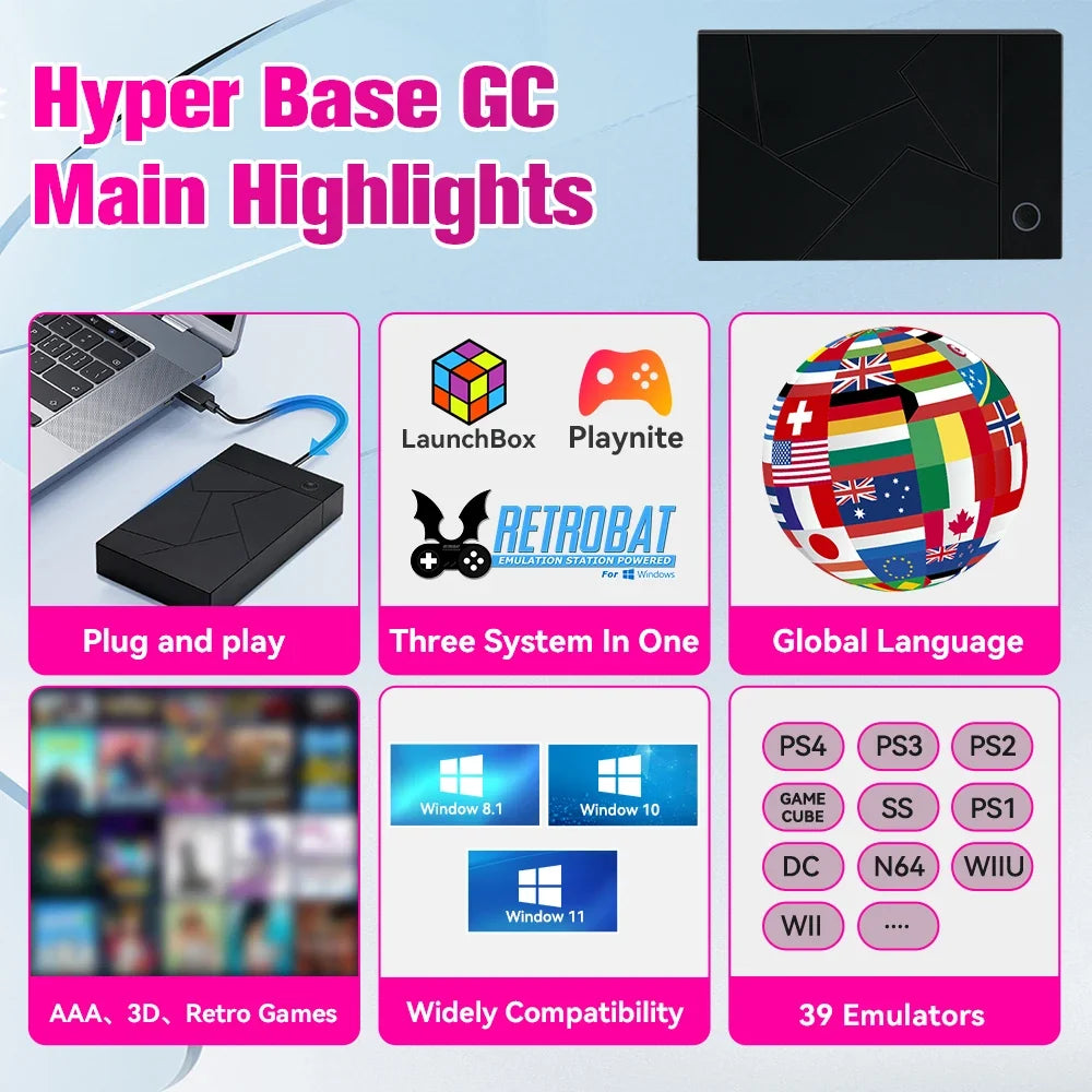 JMachen 3TB Gaming HDD for Windows PC, 17000+ Games, PS4/PS3 Emulators