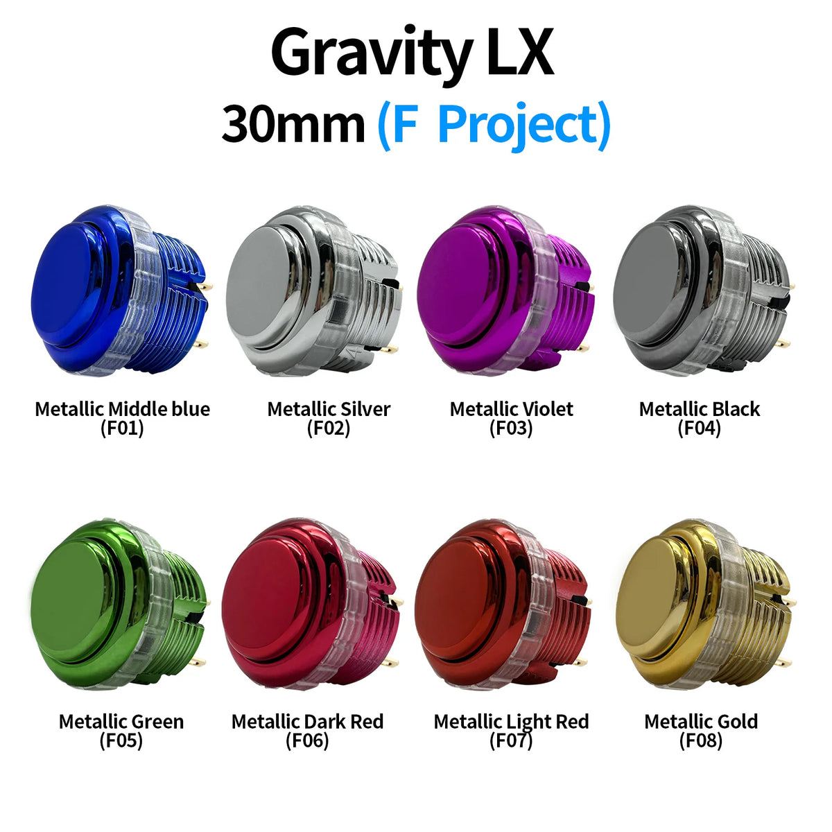 QANBA Gravity LX Arcade Buttons Metallic Color 30mm Mechanical Pushbutton Switch Arcade Stick Accessory DIY Parts