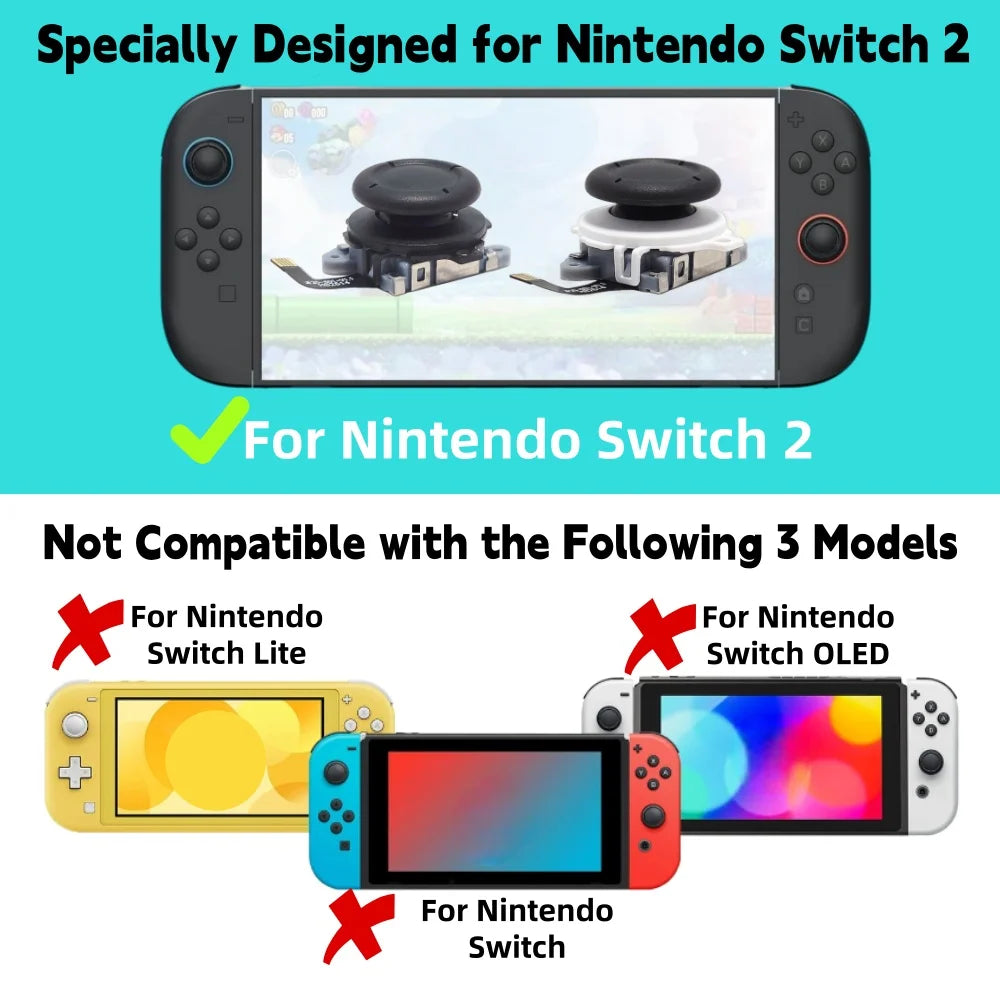 TMR Joystick for Switch 2 Joy-Con 2, Left Right 3D Analog Stick