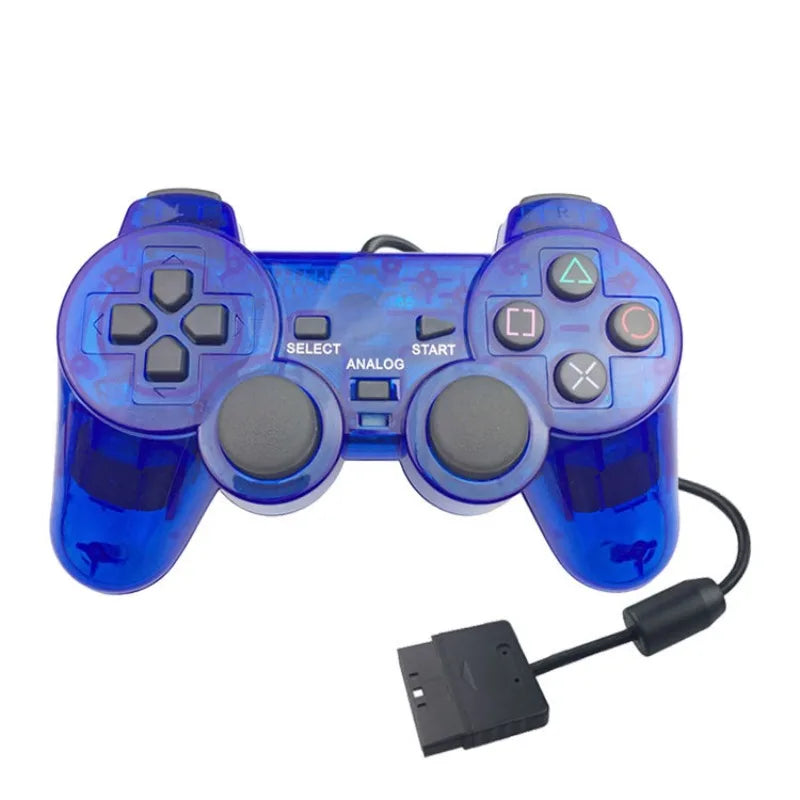 9 Colors Wired Gamepad for Sony PS2 Console, Dual Vibration