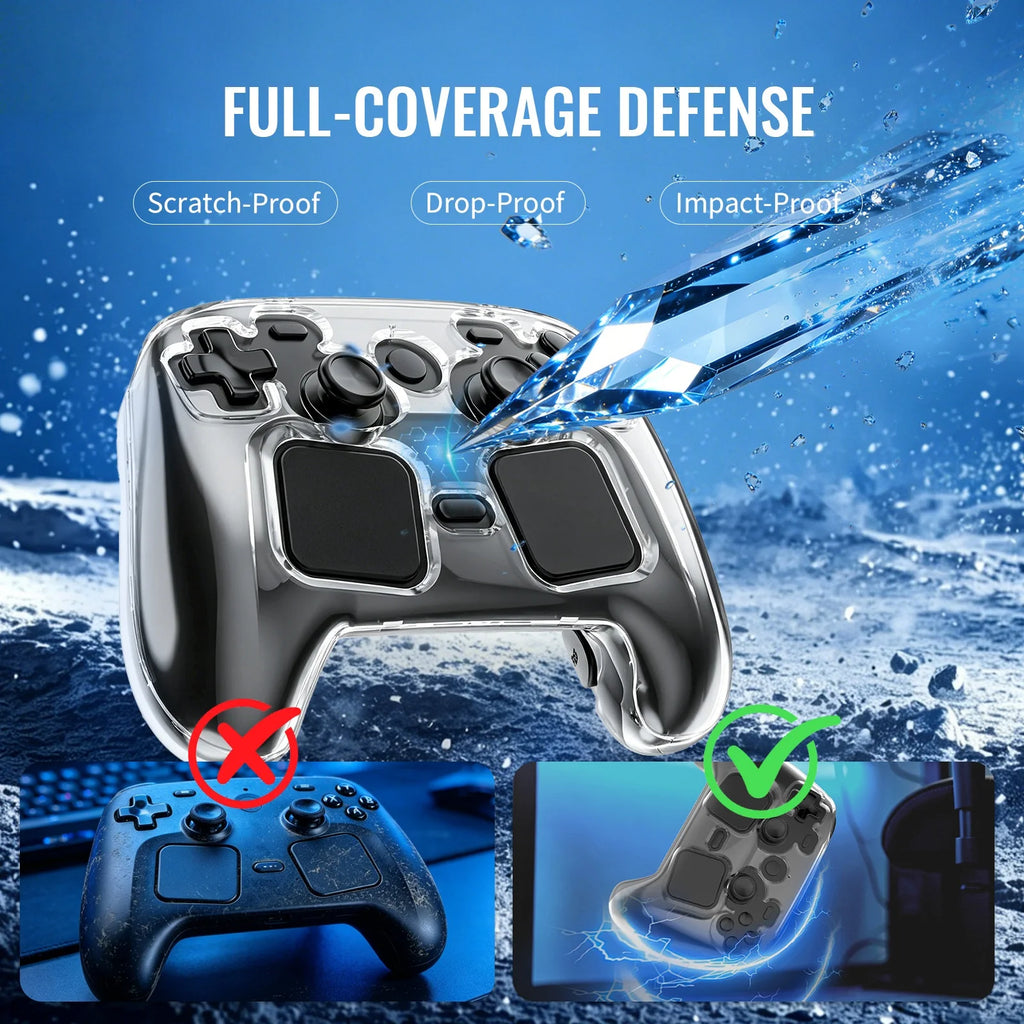 Transparent PC Hard Case for Steam Controller 2 Crystal Clear Full Protective Cover Anti-Scratch Gaming Controller Accessories