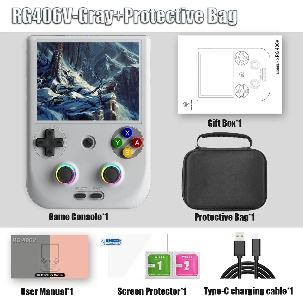 ANBERNIC RG406V Handheld Game Console 4 Inch IPS Touch Android 13