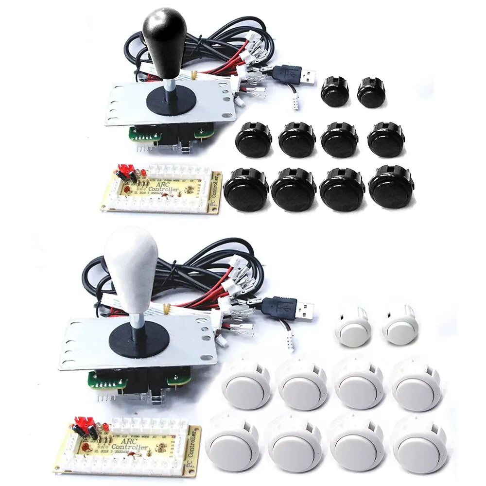 Arcade DIY Kit 8-Way Joystick Buttons USB Encoder, 1P/2P for PC