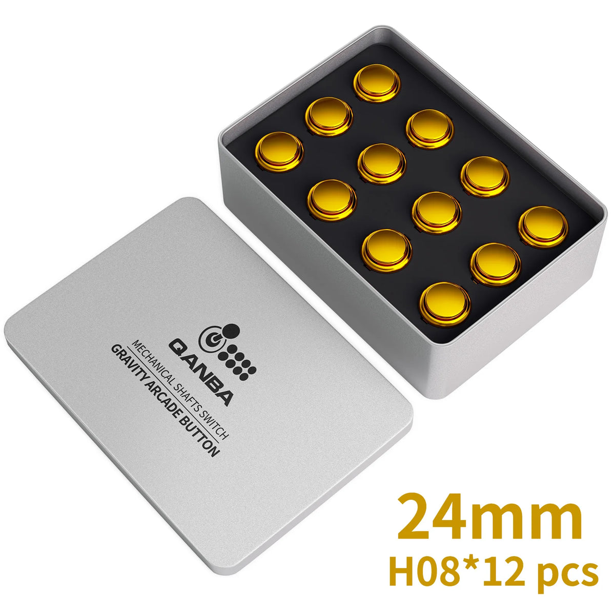 QANBA Gravity KS Arcade Buttons Metallic Color 24mm Mechanical Pushbutton Switch Plated Buttons DIY Parts