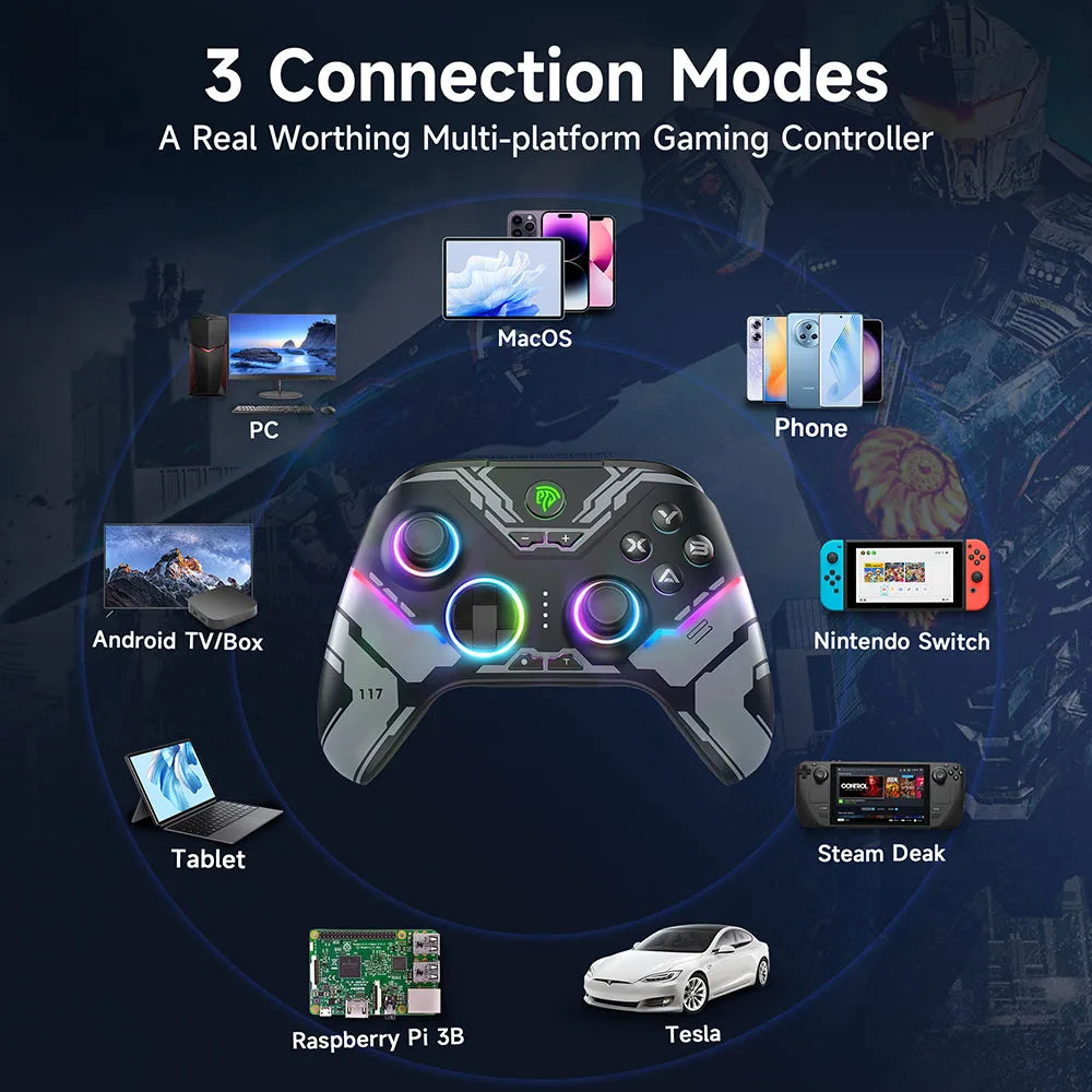 EasySMX X15 Wireless PC Gamepad, Bluetooth, RGB, Hall, Switch