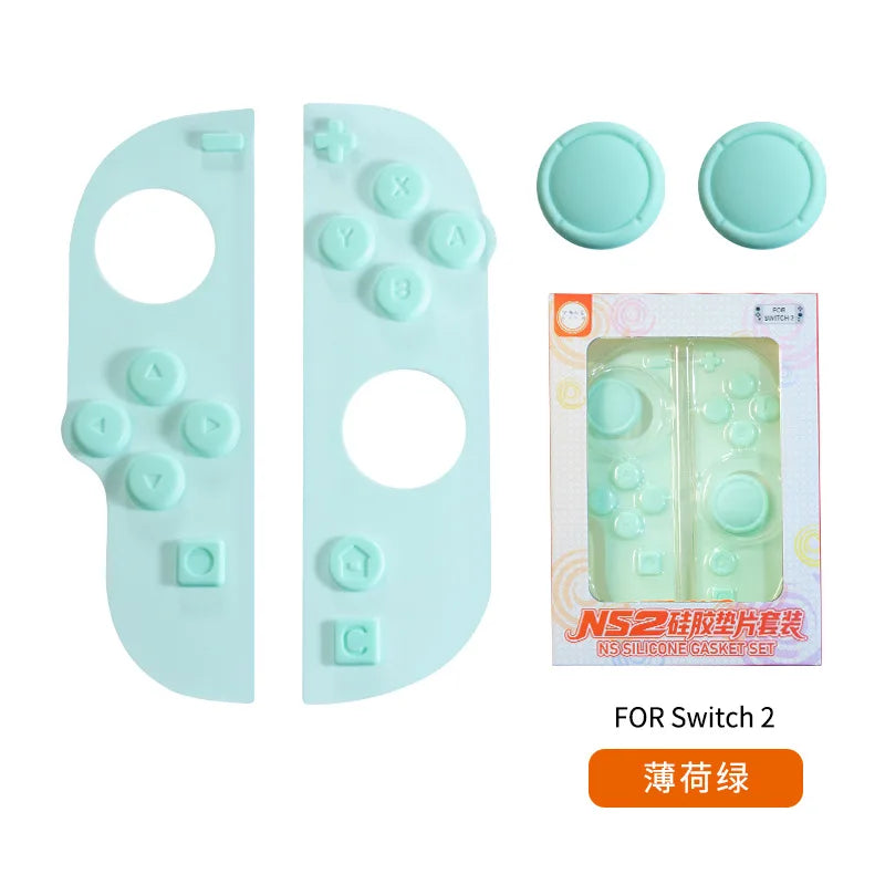 Silicone Gasket Set Compatible with Switch 2, Soft Button Pad Controller Grip Kit, Anti-Slip Joystick Cover for Controller