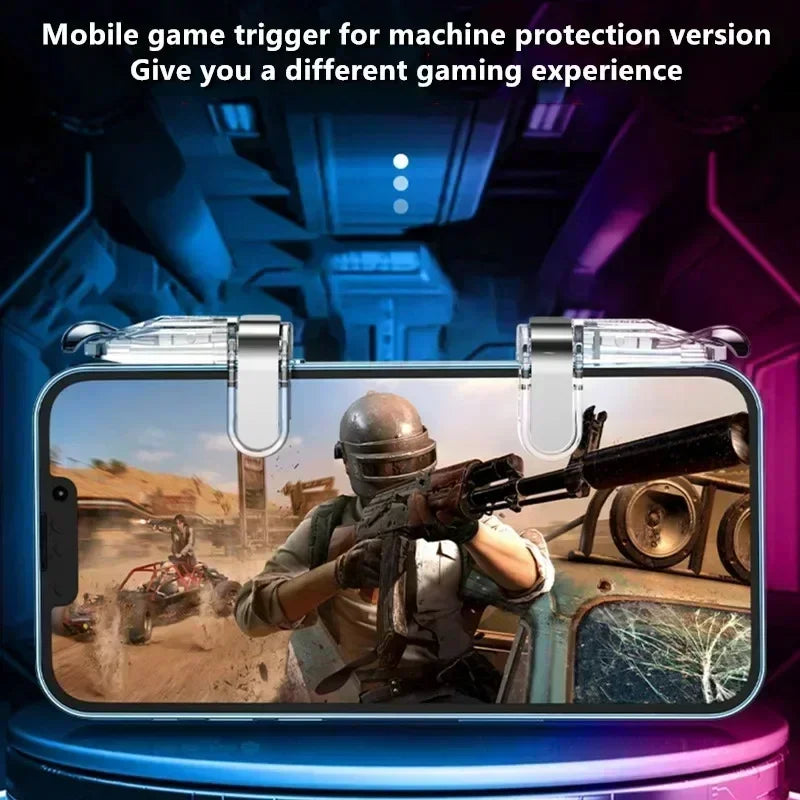 K03 Mobile Phone Game Trigger Controller 4 Fingers PUBG Gamepad Joystick Aim Shooting L1 R1 Alloy Key Button for iPhone Android
