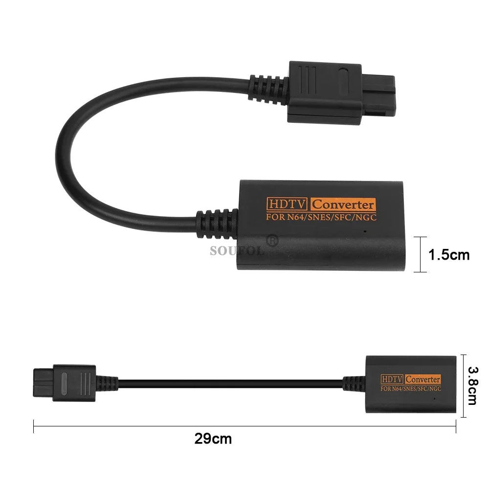 N64, GameCube, SNES to HDMI Converter, Up to 1080p Output