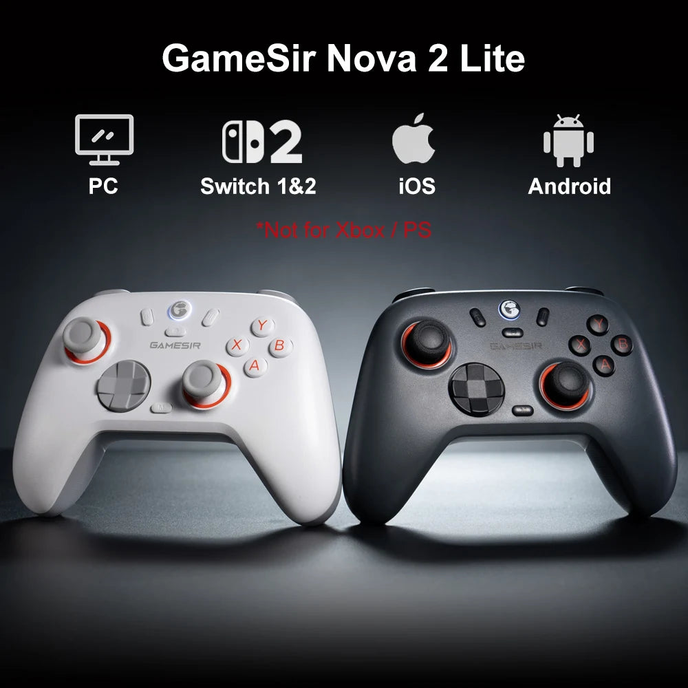 Gamesir Nova 2 Lite Controller for PC Nintendo Switch Bluetooth Wireless Hall Effect Ultra-Low Stick Latency Mechanical Bumper