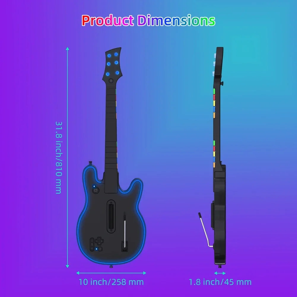 2.4G Wireless Guitar Controller for PS4, PS3, PC, Guitar Hero