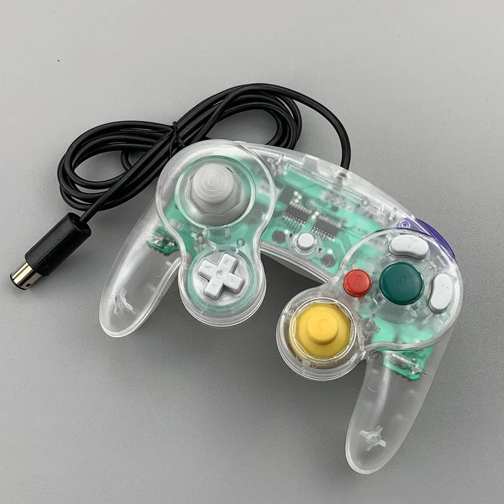 Transparent for GameCube For NGC Gamepad One Button Wired Game Controller Joystick for NGC Game Console
