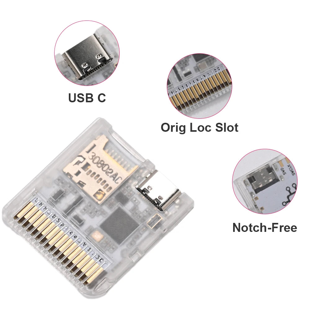 Chisfamily USB-C DSpico Game Reader Adapter 16 MBit Ultra-Low Power With LED RP2040 MCU for Nintendo DS, NDSL, DSi, 3DS Consoles