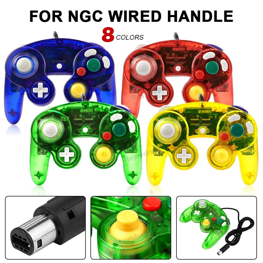 NGC-002 8 Colors Transparent Wired Controller for GameCube