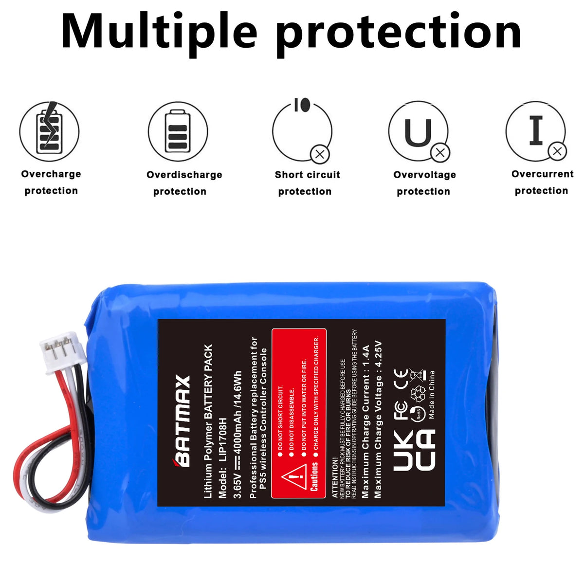 Batmax 4000mAh LIP1078 Battery for PS5 DualSense, with Tools